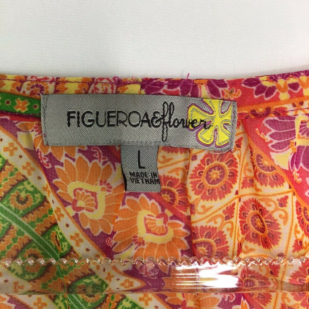 Figueroa & Flower Sheer Blouse 3/4 Sleeve Womens L - Picture 3 of 7